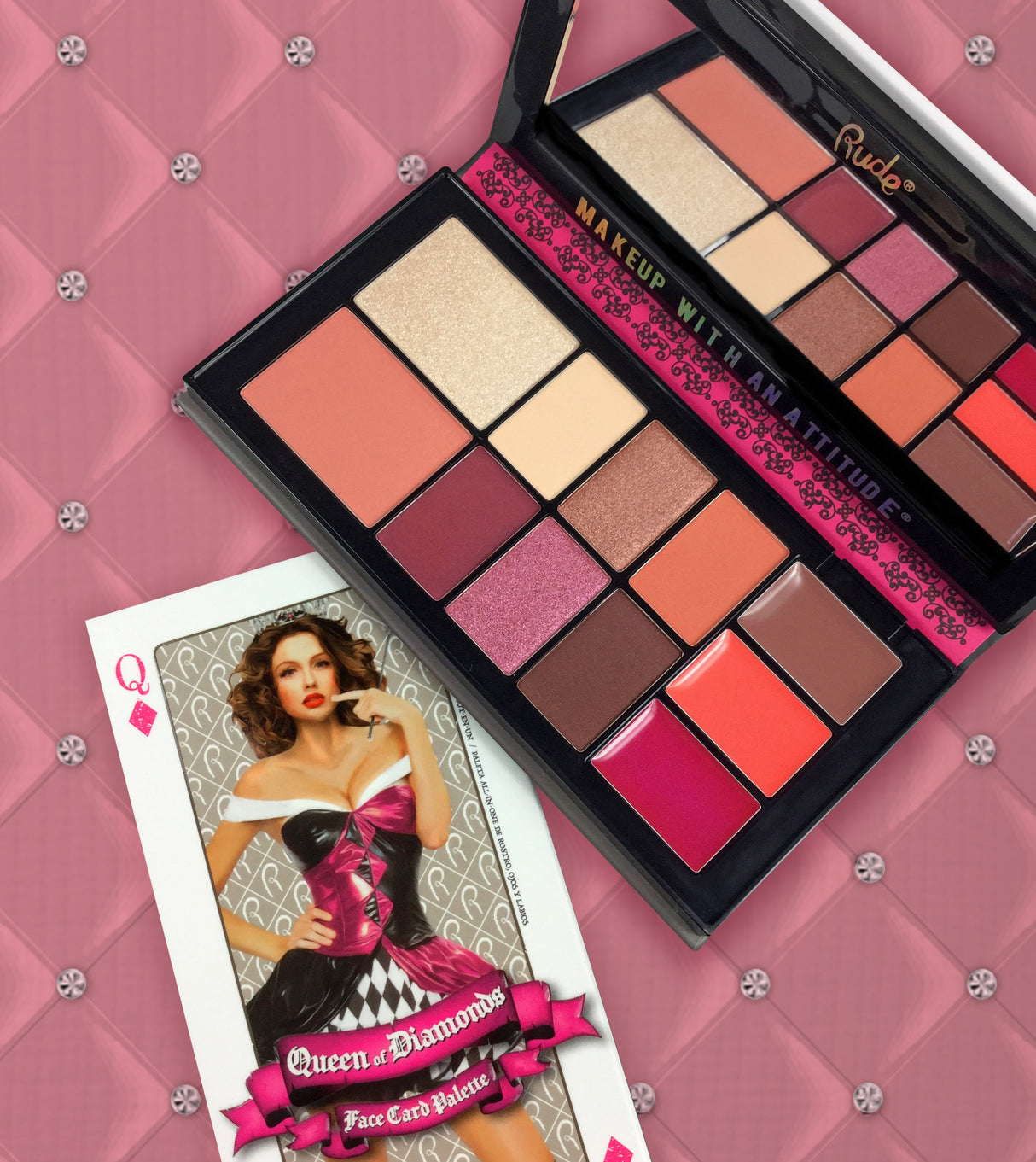 Face Card Palette - Queen of Diamonds from Rude Cosmetics