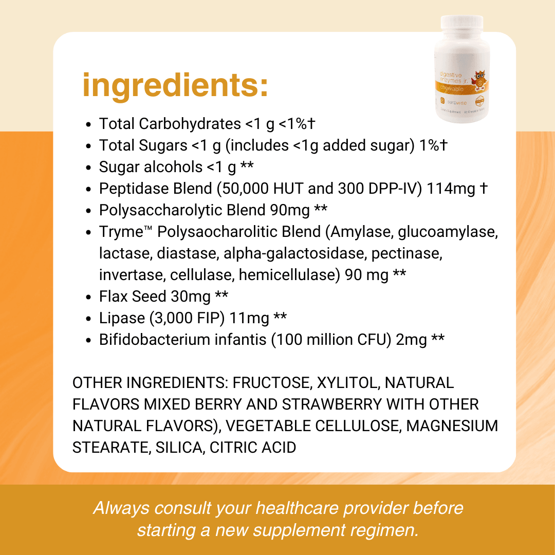 Digestive Enzymes Jr. Chewable - 90 tablets from Serawise