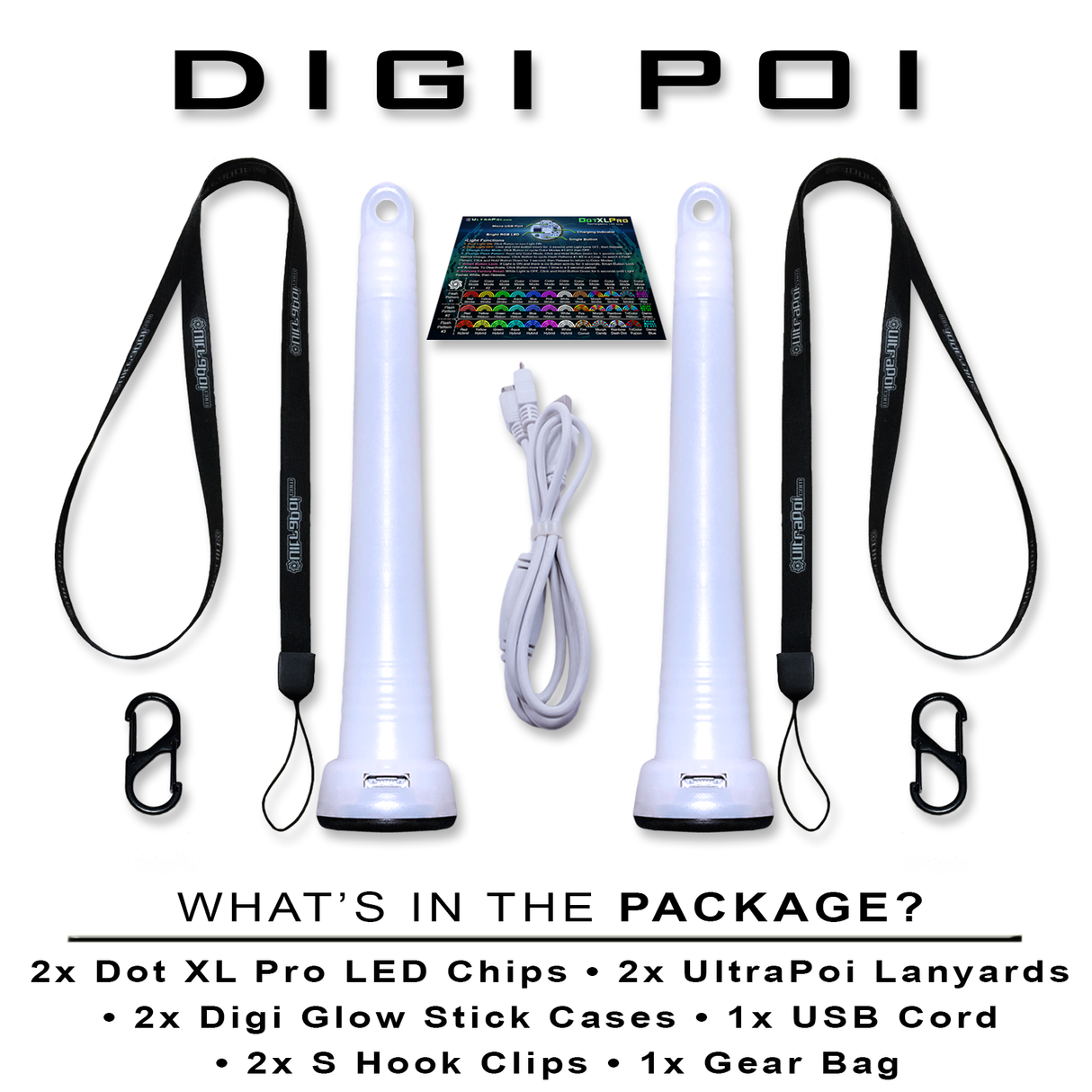 Digi Poi Rechargeable LED Glow Stick Kit From Ultrapoi