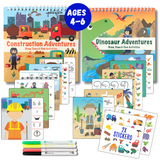 Small 7" Dry Erase Activity Book (incl. 2 Washable Markers & Reusable Stickers) from UnbuckleMe®