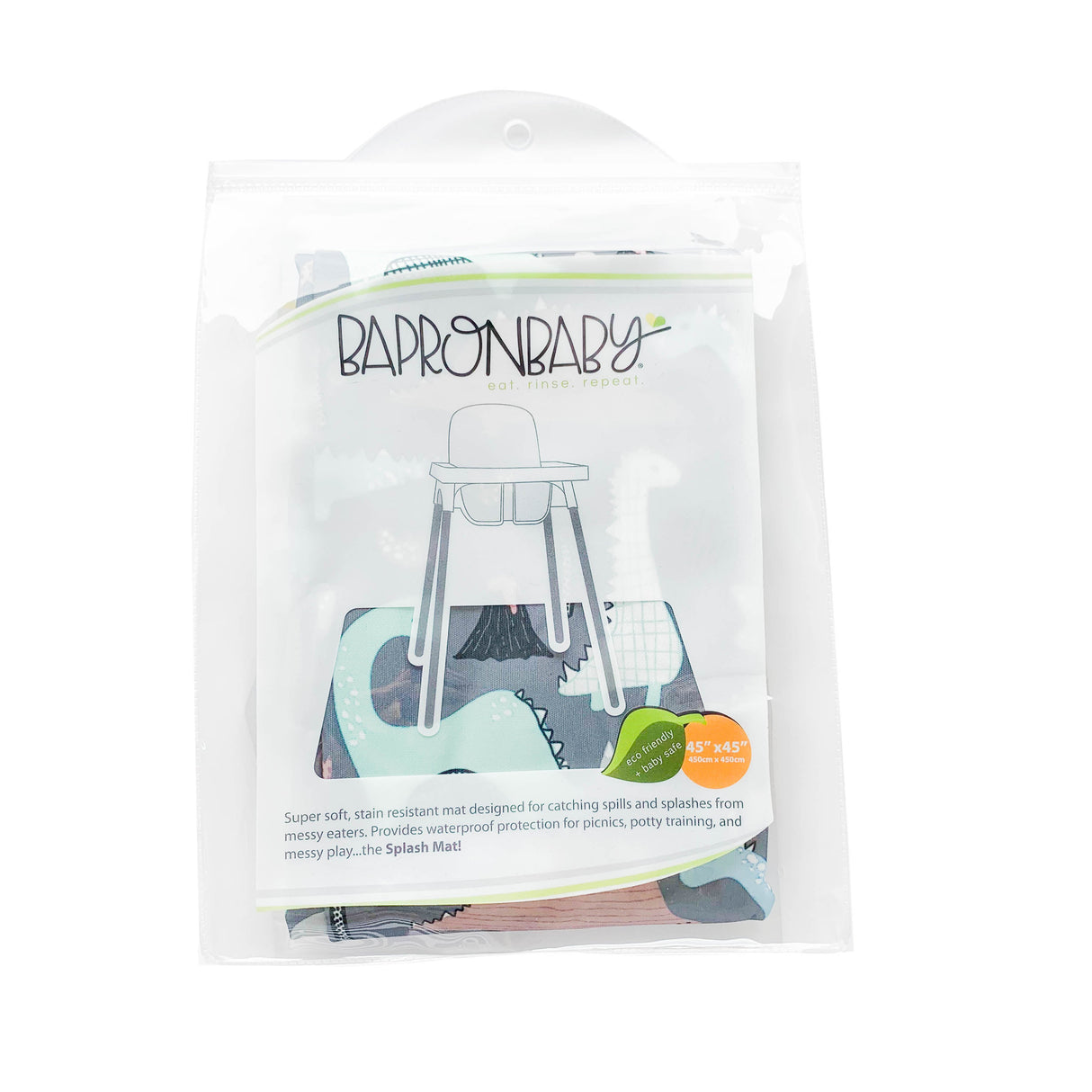 Dinosaur Drawing Splash Mat - A Waterproof Catch-All for Highchair Spills and More! SALE from BapronBaby