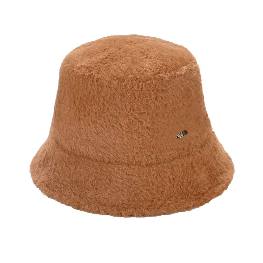 C.C Solid Short Hair Faux Fur Winter Bucket Hat from Madeline Love