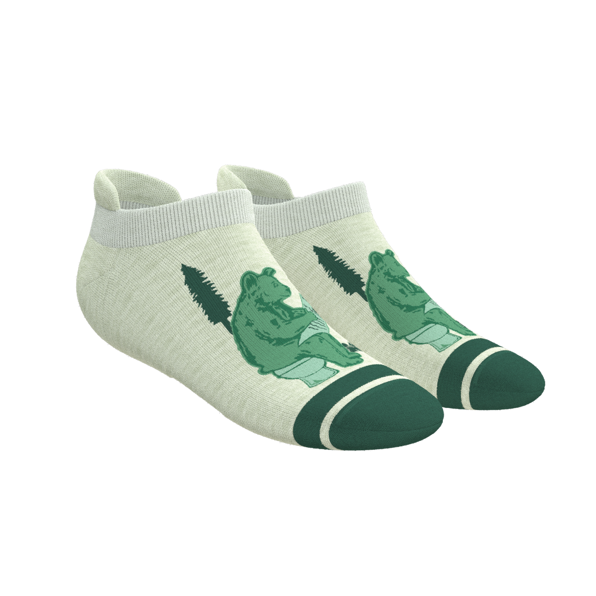 The Does A Bear | Green Toilet Bear Heel Hammock™ Ankle Socks from Shinesty