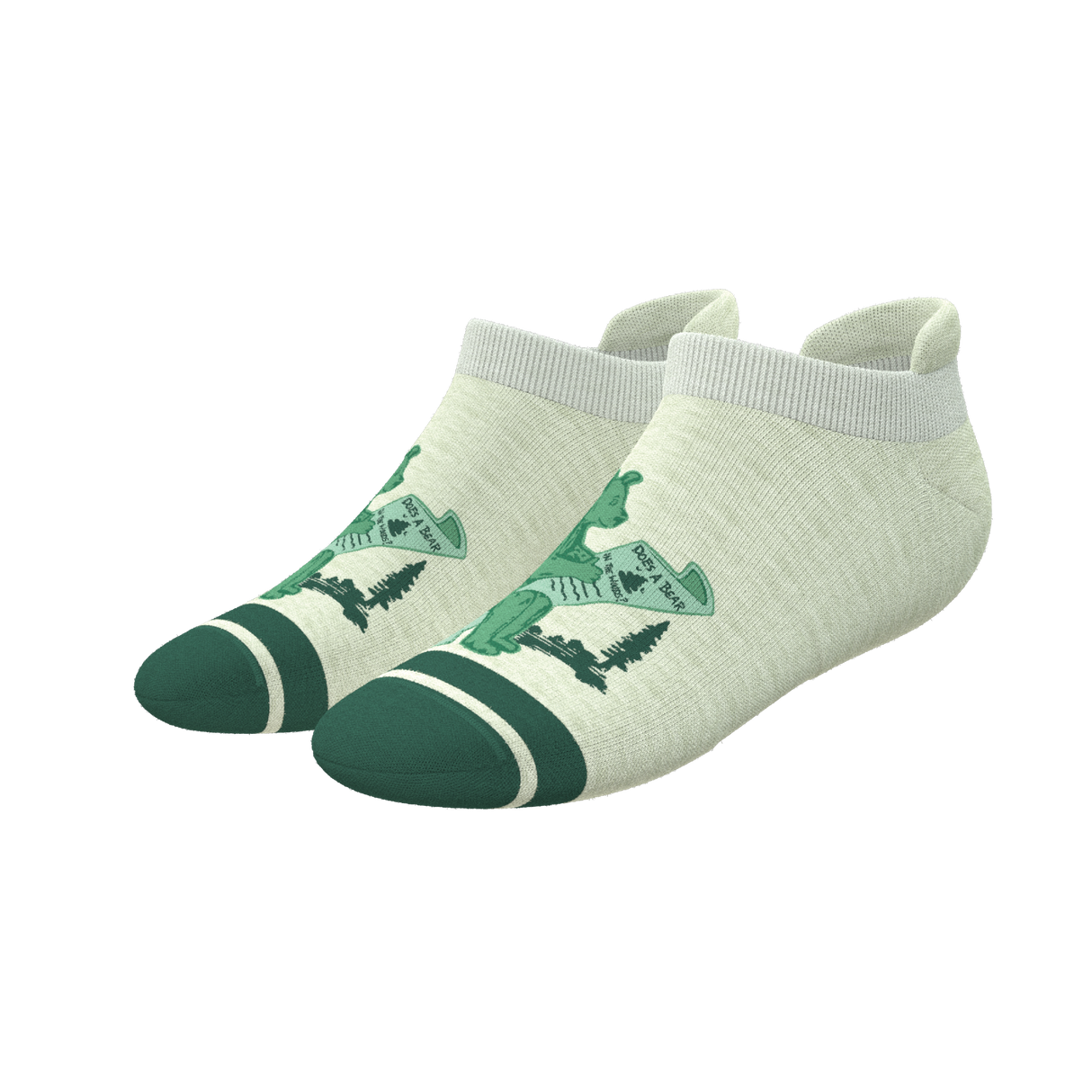 The Does A Bear | Green Toilet Bear Heel Hammock™ Ankle Socks from Shinesty