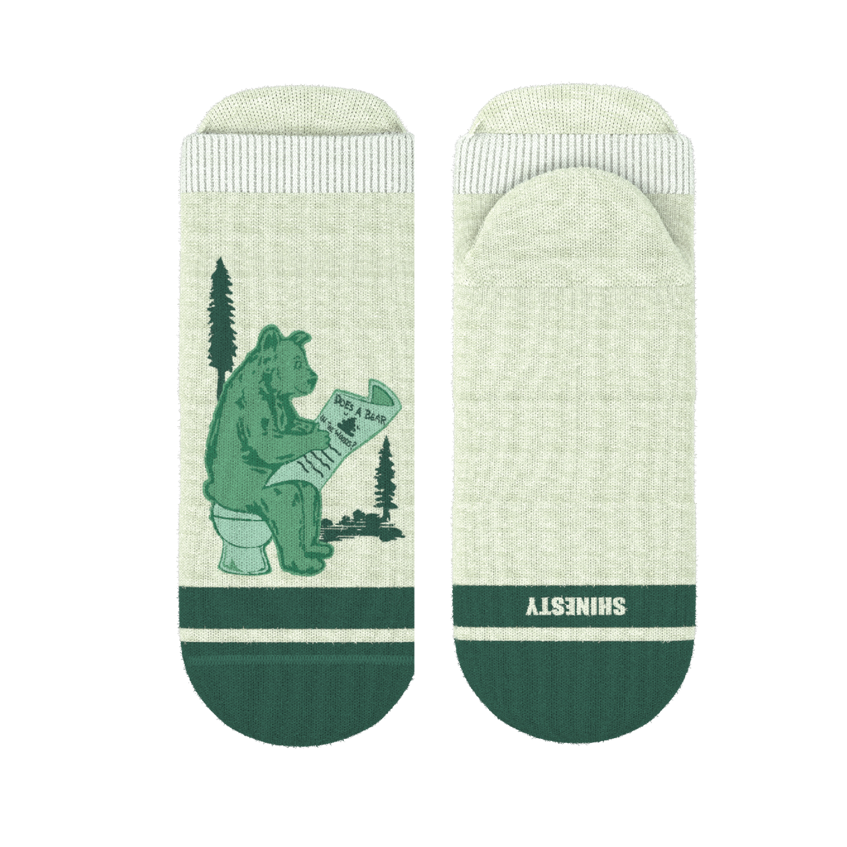The Does A Bear | Green Toilet Bear Heel Hammock™ Ankle Socks from Shinesty