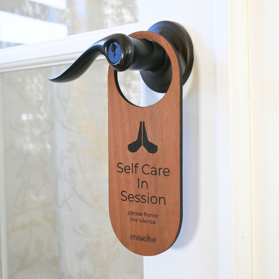 Self Care Sign | Self Care Door Hanger from Mache