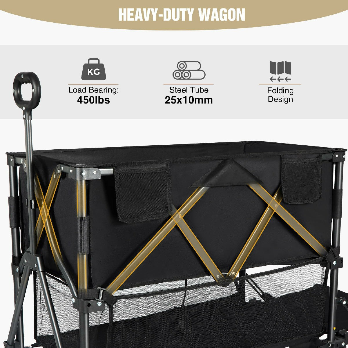Large Collapsible Double Decker Wagon, 450lbs Heavy Duty From Redcamp