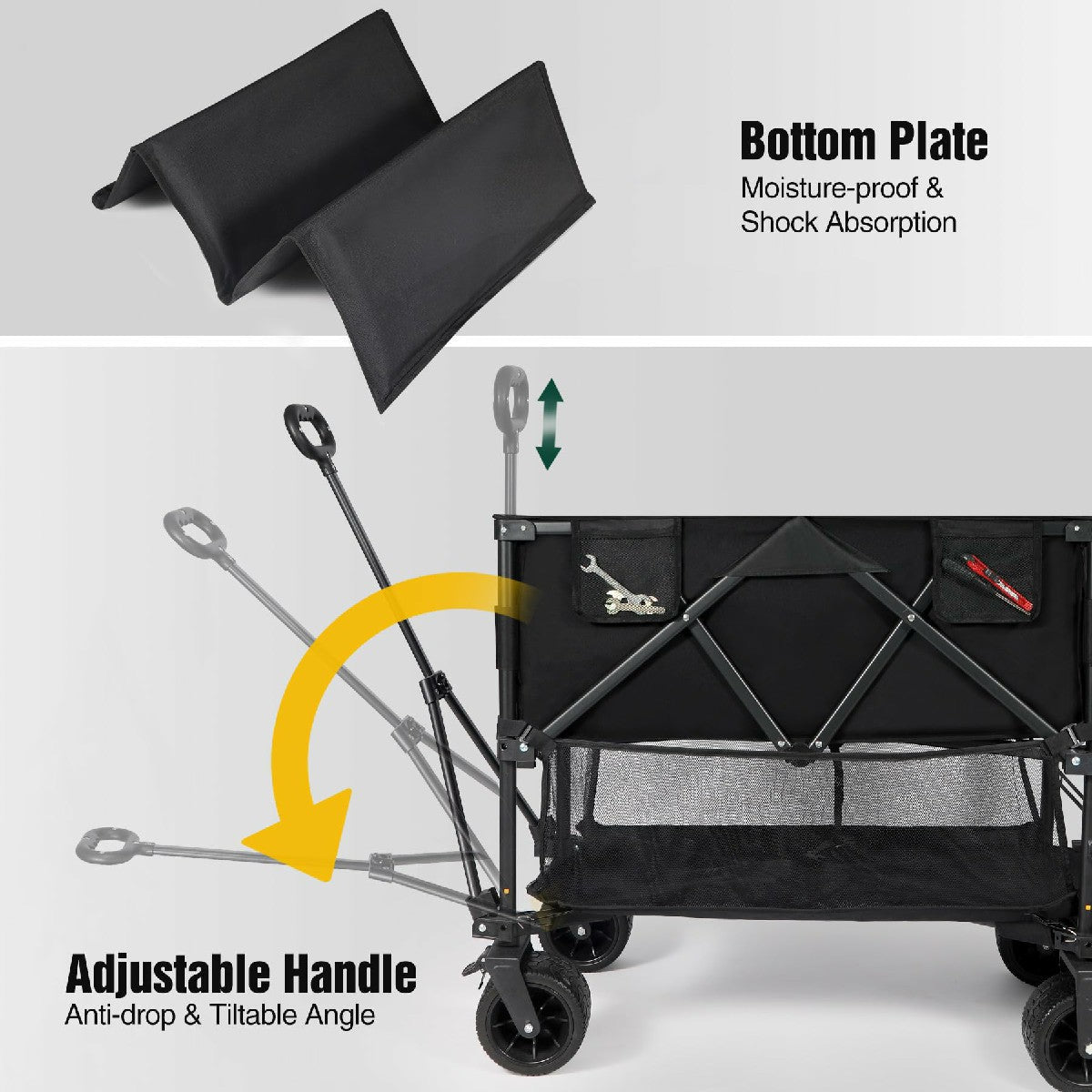 Large Collapsible Double Decker Wagon, 450lbs Heavy Duty From Redcamp