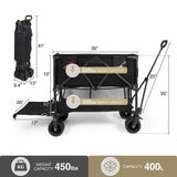 Large Collapsible Double Decker Wagon, 450lbs Heavy Duty From Redcamp