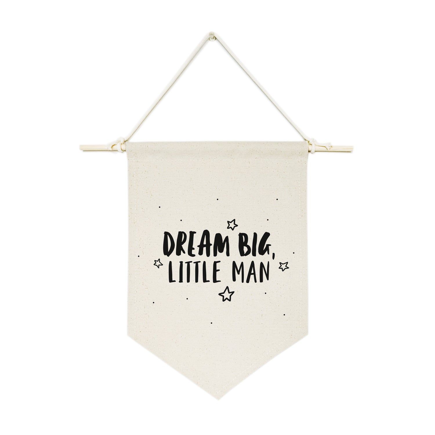 Dream Big Little Man Hanging Wall Banner from The Cotton & Canvas Co.