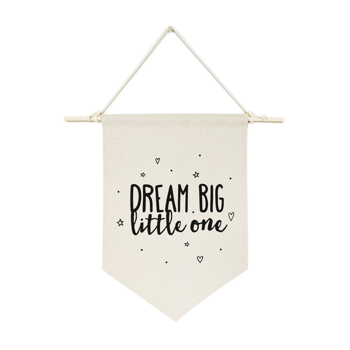 Dream Big Little One Hanging Wall Banner from The Cotton & Canvas Co.