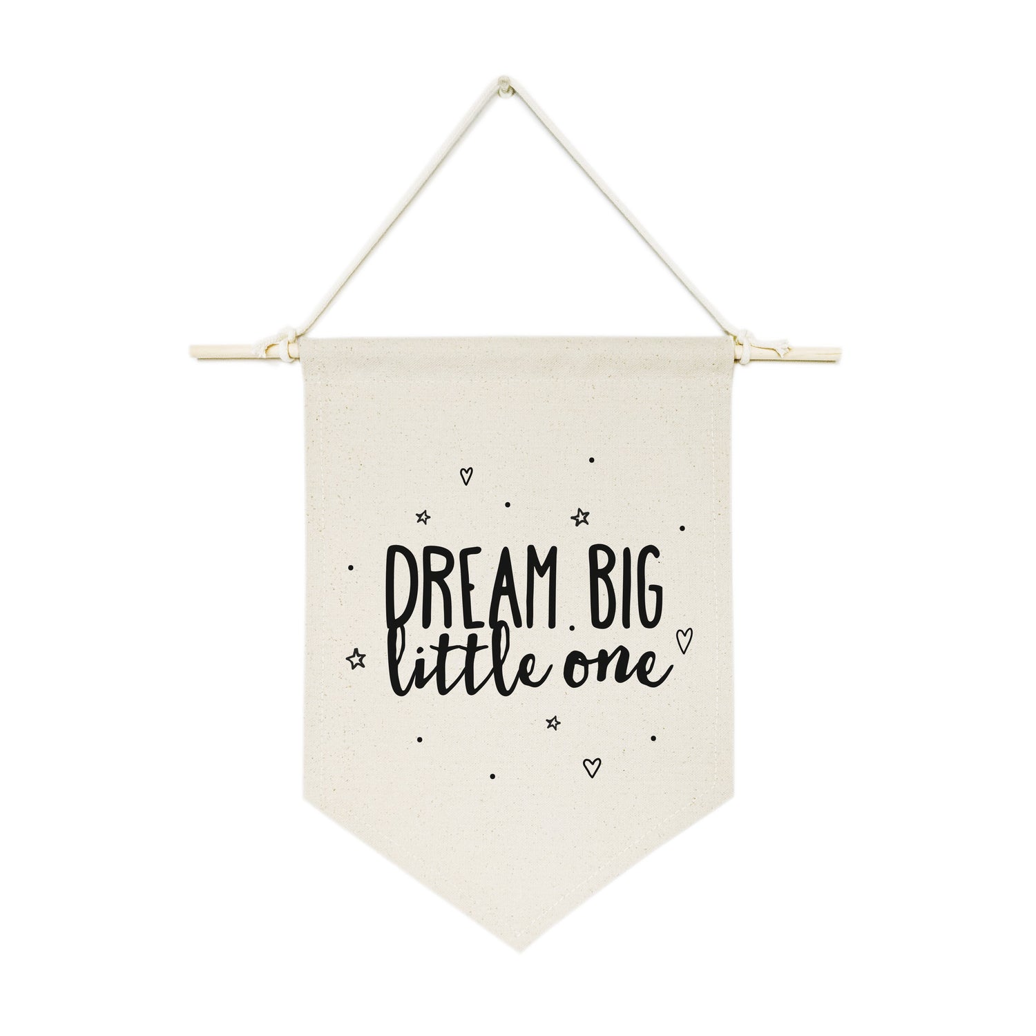 Dream Big Little One Hanging Wall Banner from The Cotton & Canvas Co.