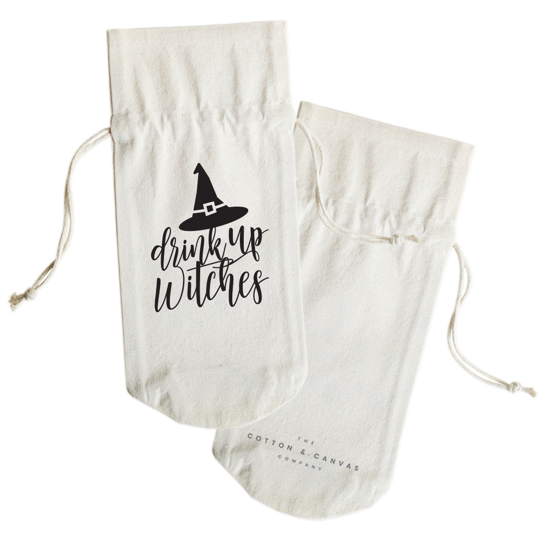 Drink Up Witches! Cotton Canvas Wine Bag from The Cotton & Canvas Co.