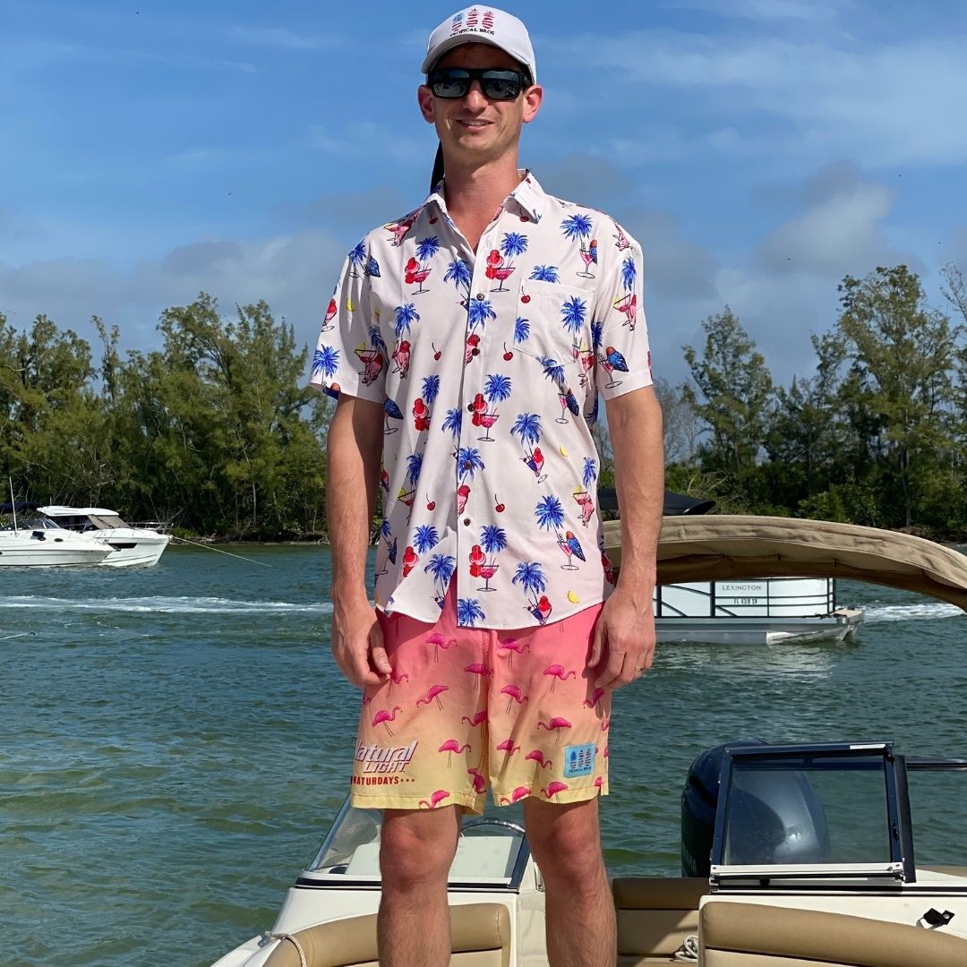 Super Stretch - Drinks on Me Hawaiian Shirt from Tropical Bros