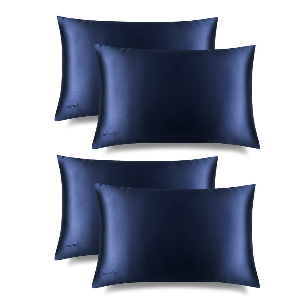 Midnight Blue Silk Pillowcase from Drowsy