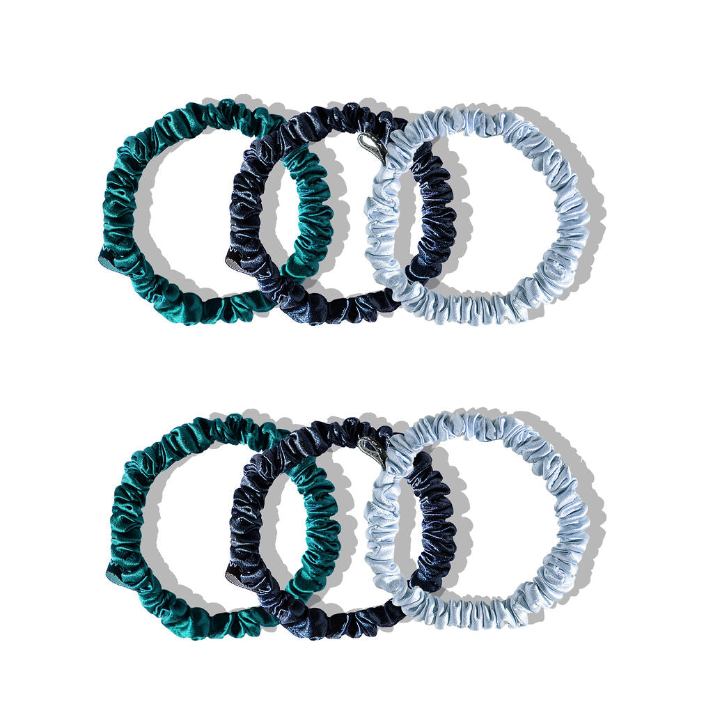 Skinny Scrunchie Set -  Blue & Green Shades from Drowsy