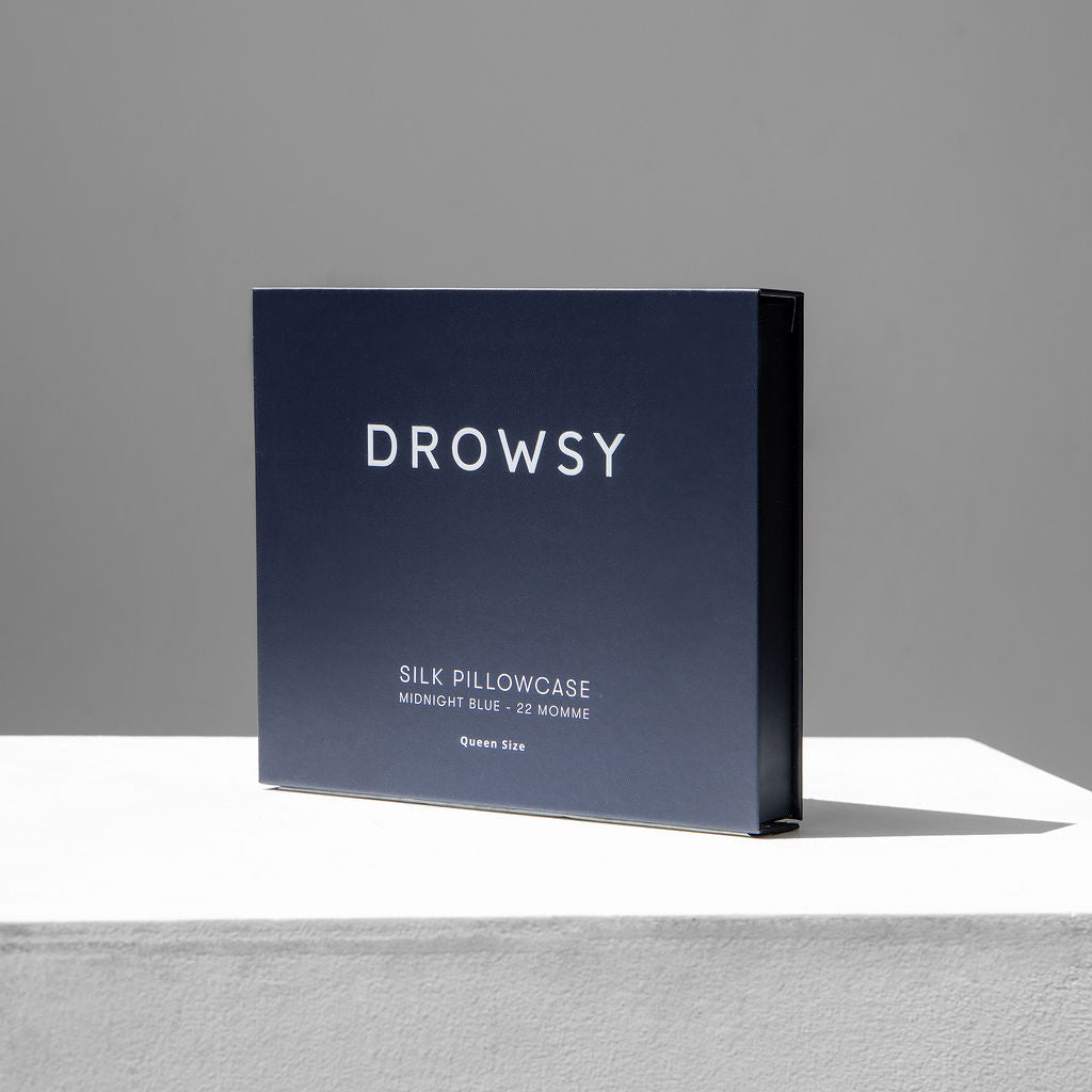 Midnight Blue Silk Pillowcase from Drowsy