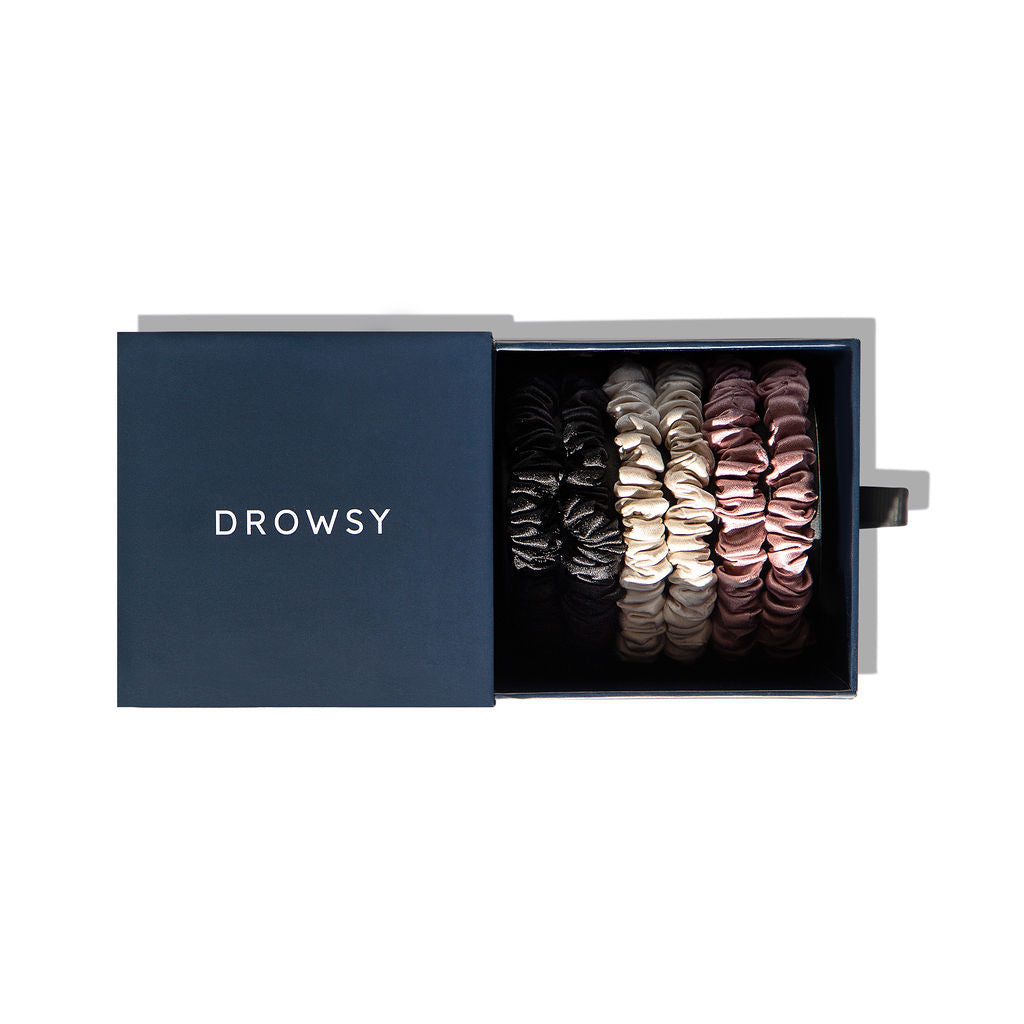 Skinny Scrunchie Set - Rose, Dusty, Black from Drowsy