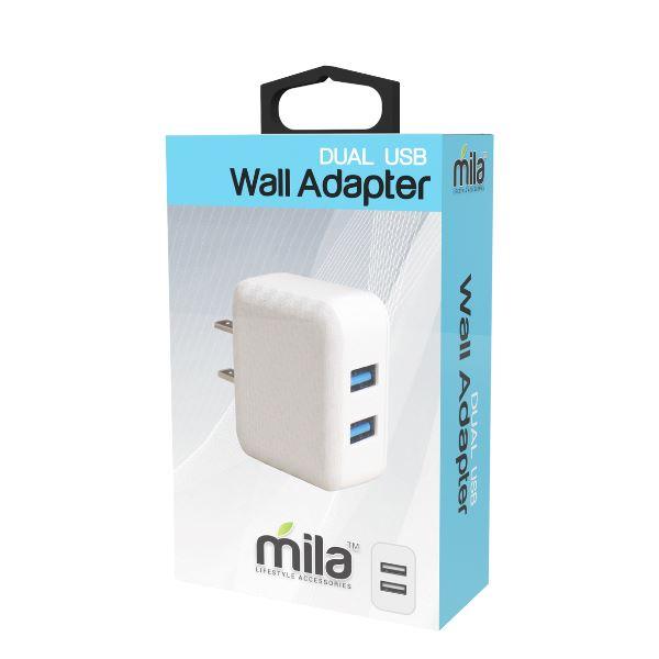 USB 2-Port Wall Adapter - Pack of 12 from Mila Lifestyle Accessories