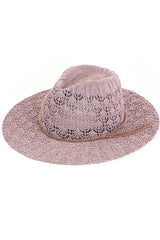 C.C Horseshoe Lace Knitting Trim Band Panama Hat from Madeline Love