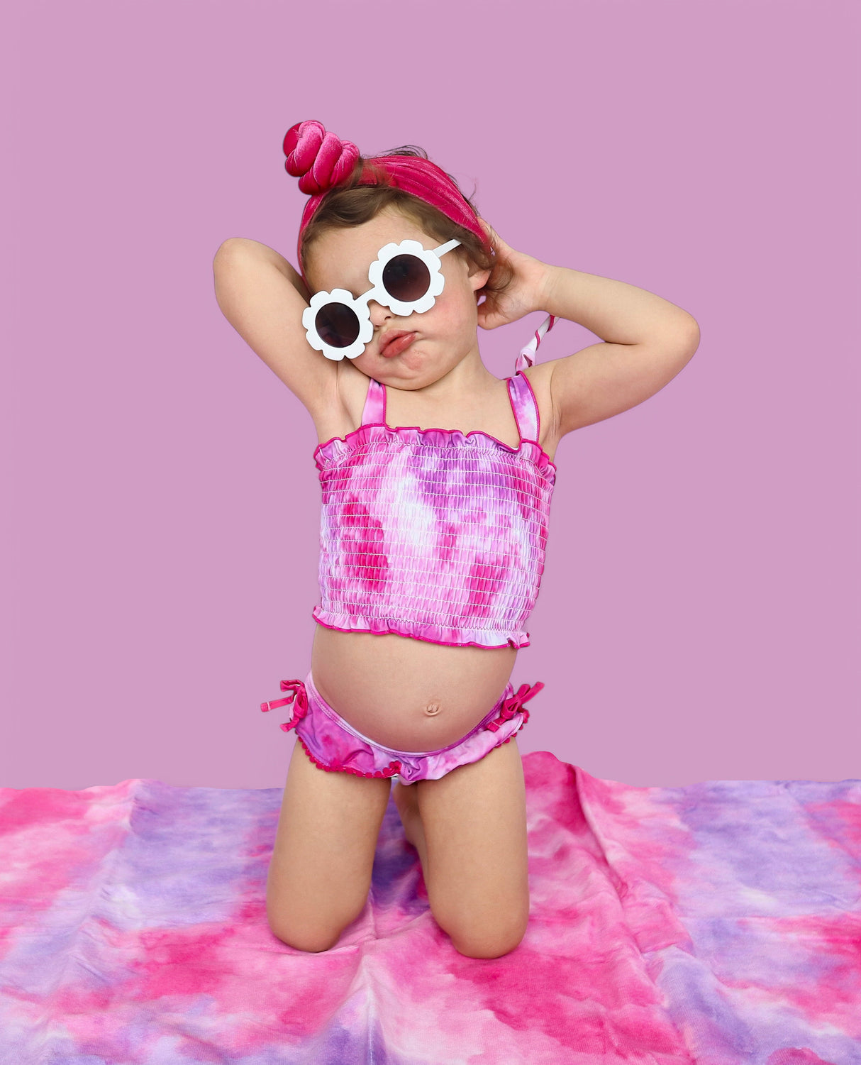 CANDY CLOUDS DREAM SMOCKED TWO PIECE SWIM SUIT from DREAM BIG LITTLE CO