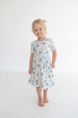 Dream Big Little Co x CoComelon SPRINGTIME MELON SHORT SLEEVE DREAM RUFFLE DRESS from DREAM BIG LITTLE CO
