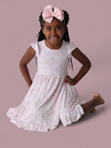 EXCLUSIVE DUCKS AND DAISIES DREAM CAP SLEEVE RUFFLE DRESS from DREAM BIG LITTLE CO