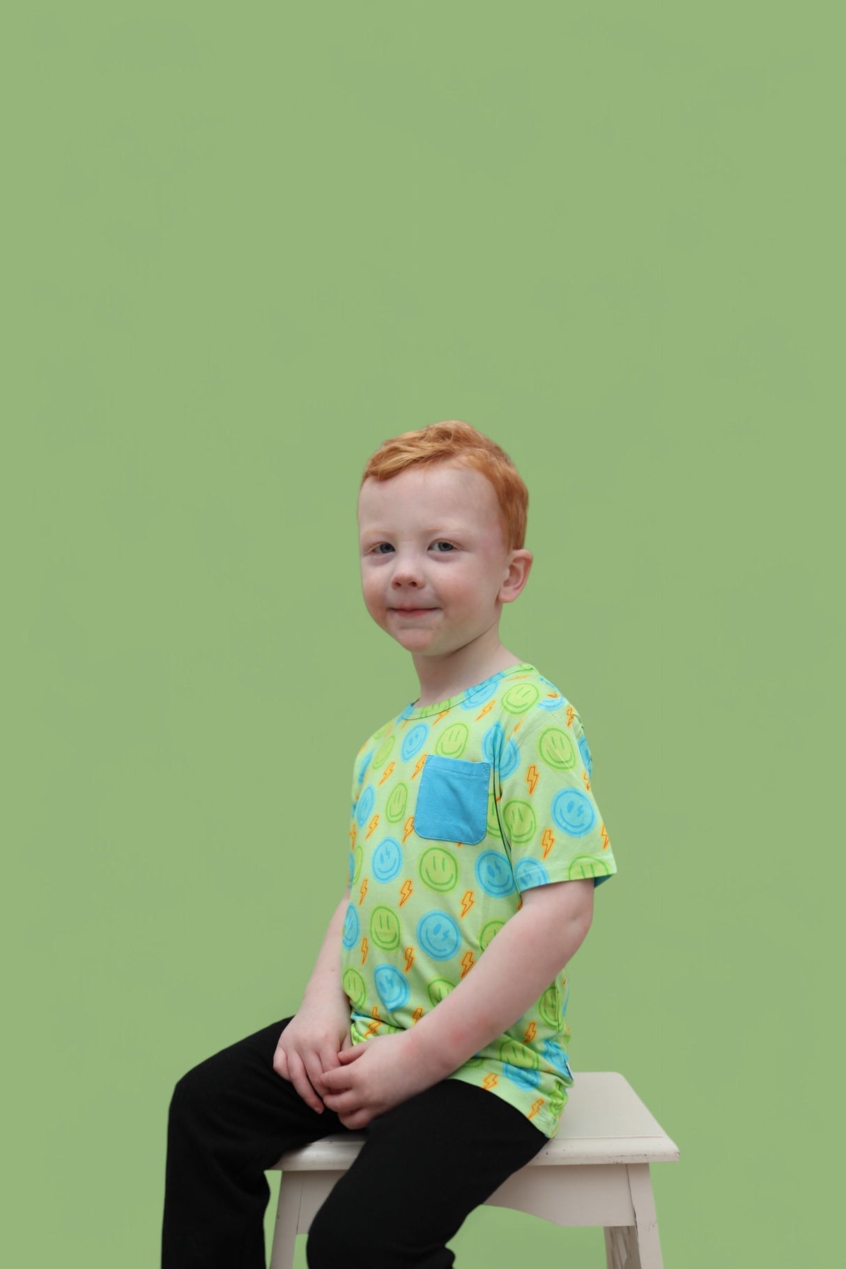 NEON SMILES DREAM POCKET TEE from DREAM BIG LITTLE CO