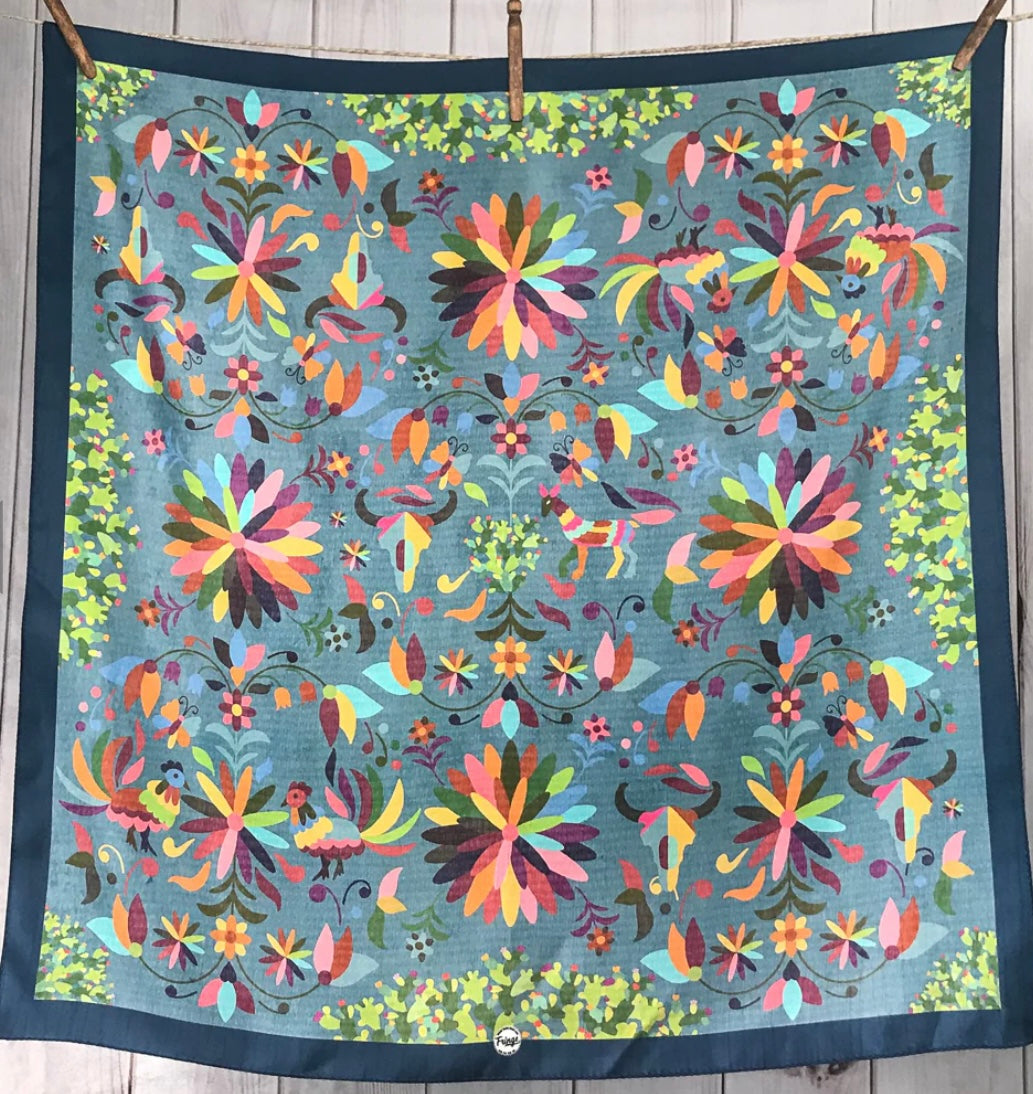 Fringe Otami Grey Silk Scarf from Lucky Chuck