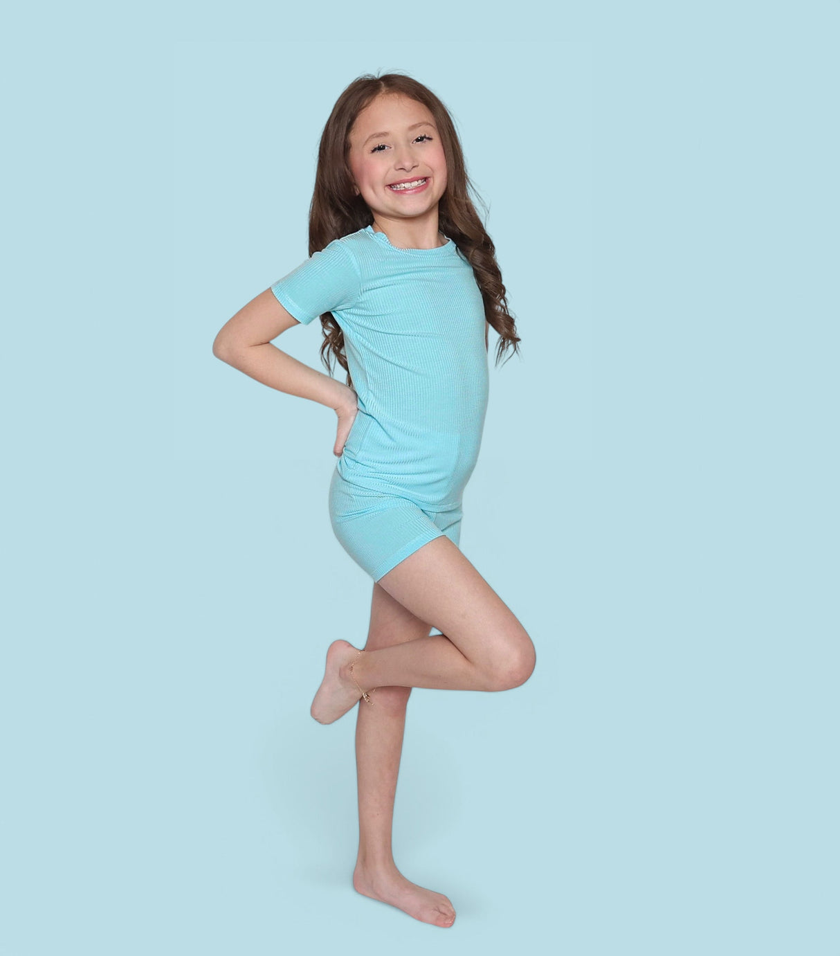 CAPRI BLUE RIB DREAM SHORT SET from DREAM BIG LITTLE CO