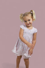 EXCLUSIVE DUCKS AND DAISIES DREAM CAP SLEEVE RUFFLE DRESS from DREAM BIG LITTLE CO