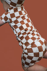 COPPER CHECKERS DREAM SHORT SET from DREAM BIG LITTLE CO