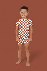 COPPER CHECKERS DREAM SHORT SET from DREAM BIG LITTLE CO