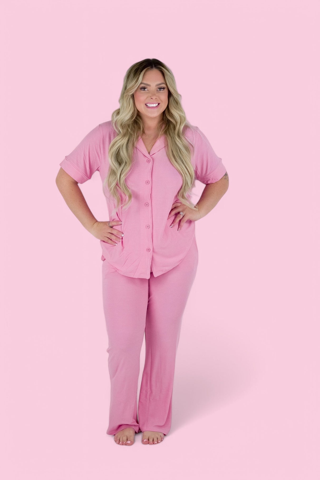 BELLA PINK RIB WOMEN'S DREAM FLARE SET from DREAM BIG LITTLE CO