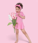 BELLA PINK RIB DREAM BODYSUIT DRESS from DREAM BIG LITTLE CO