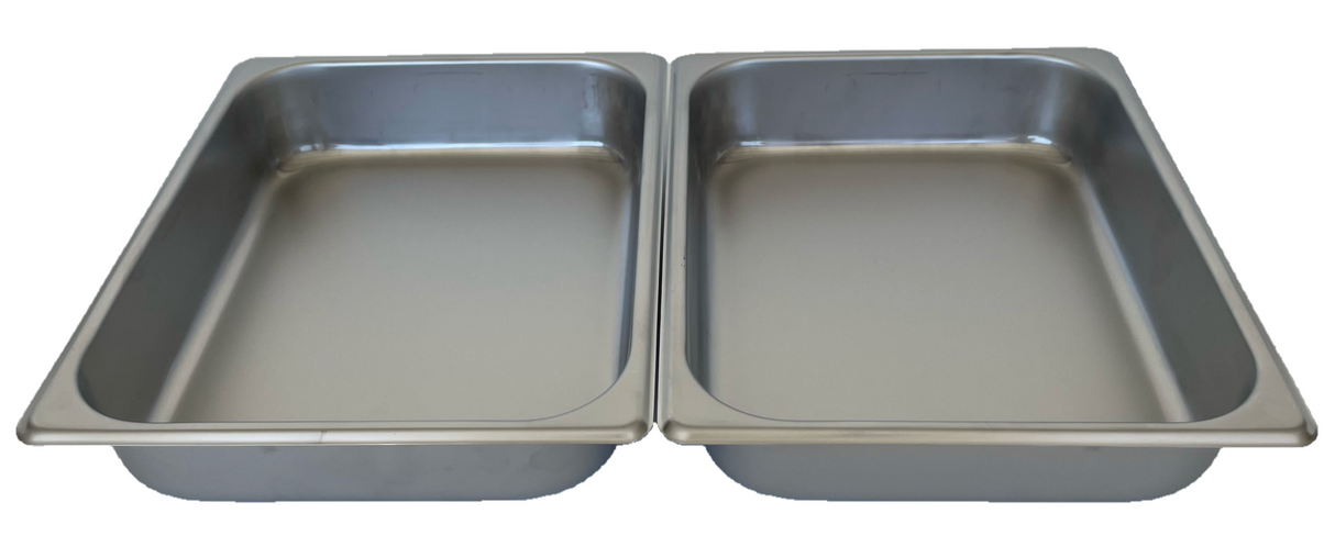REVO HALF Size Pan Set |  Stainless Steel 2.5" deep | Two 1/2 Size food pans From REVO COOLERS, LLC