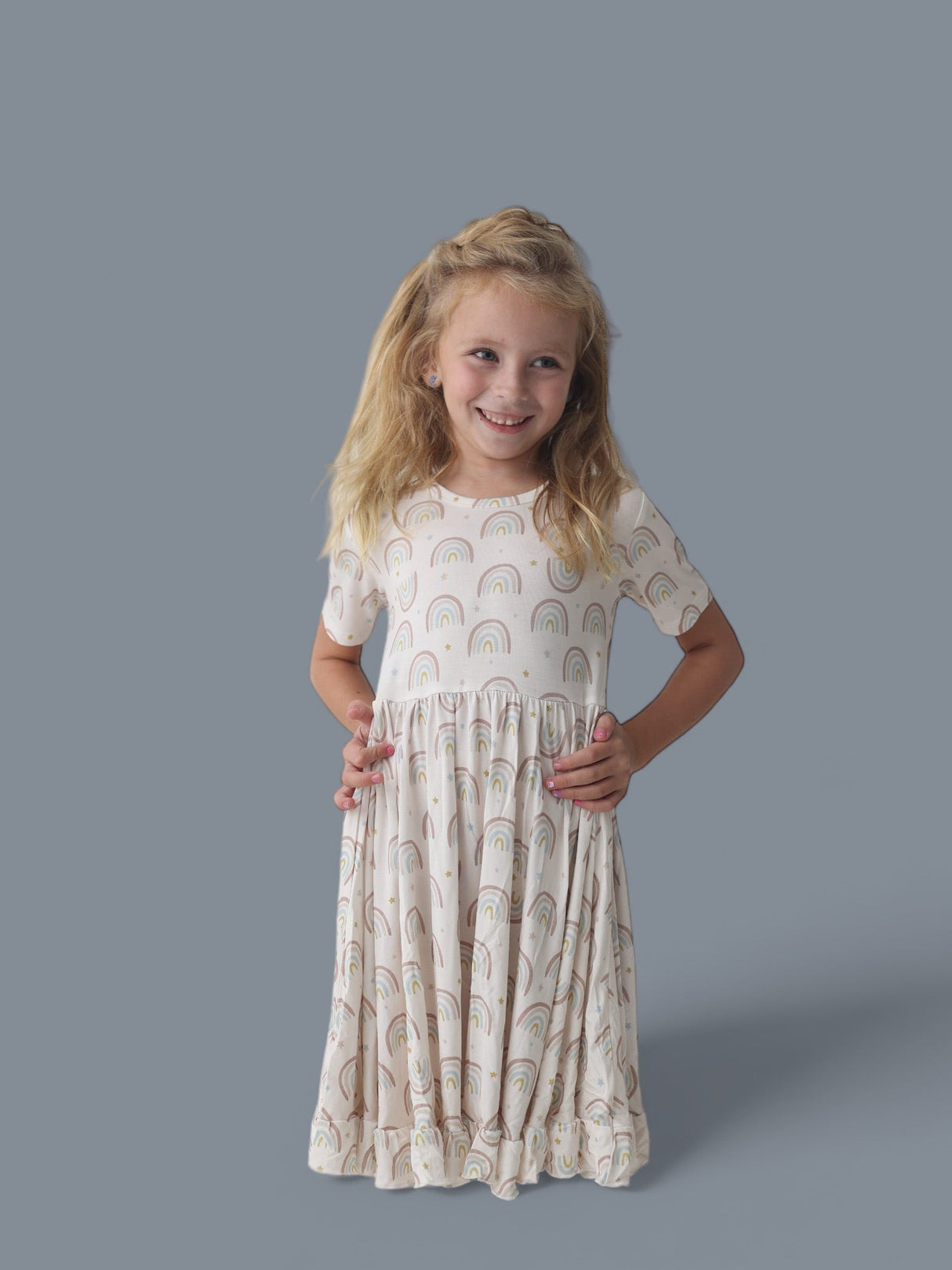 EXCLUSIVE RALEIGH'S RAINBOWS DREAM RUFFLE DRESS from DREAM BIG LITTLE CO