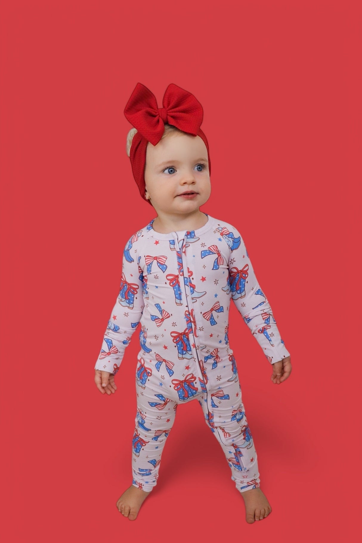 USA BOOTS N' BOWS DREAM ROMPER from DREAM BIG LITTLE CO