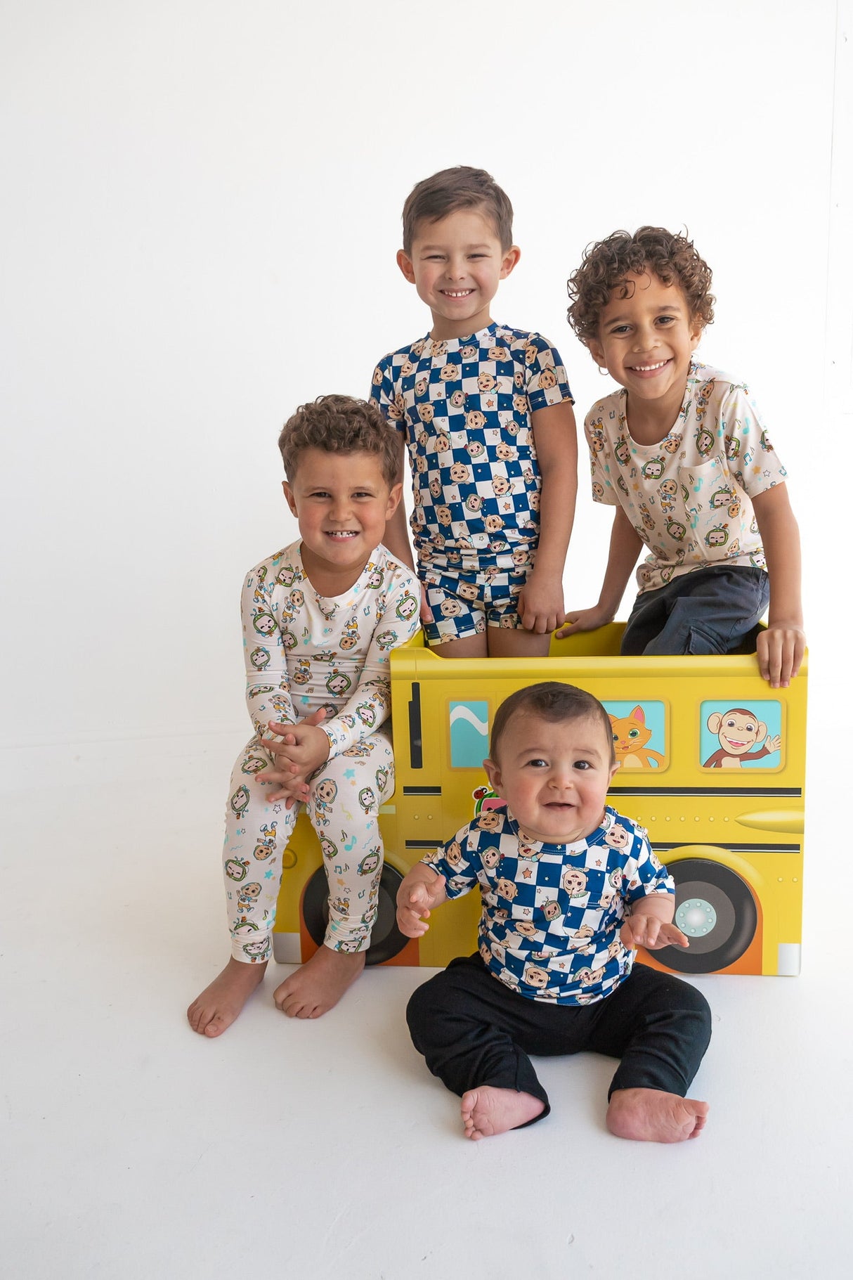Dream Big Little Co x CoComelon JJ STARRY NIGHT CHECKERS DREAM SHORT SET from DREAM BIG LITTLE CO