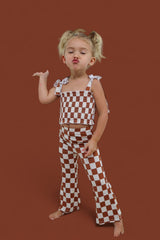 COPPER CHECKERS DREAM SMOCKED FLARE SET from DREAM BIG LITTLE CO