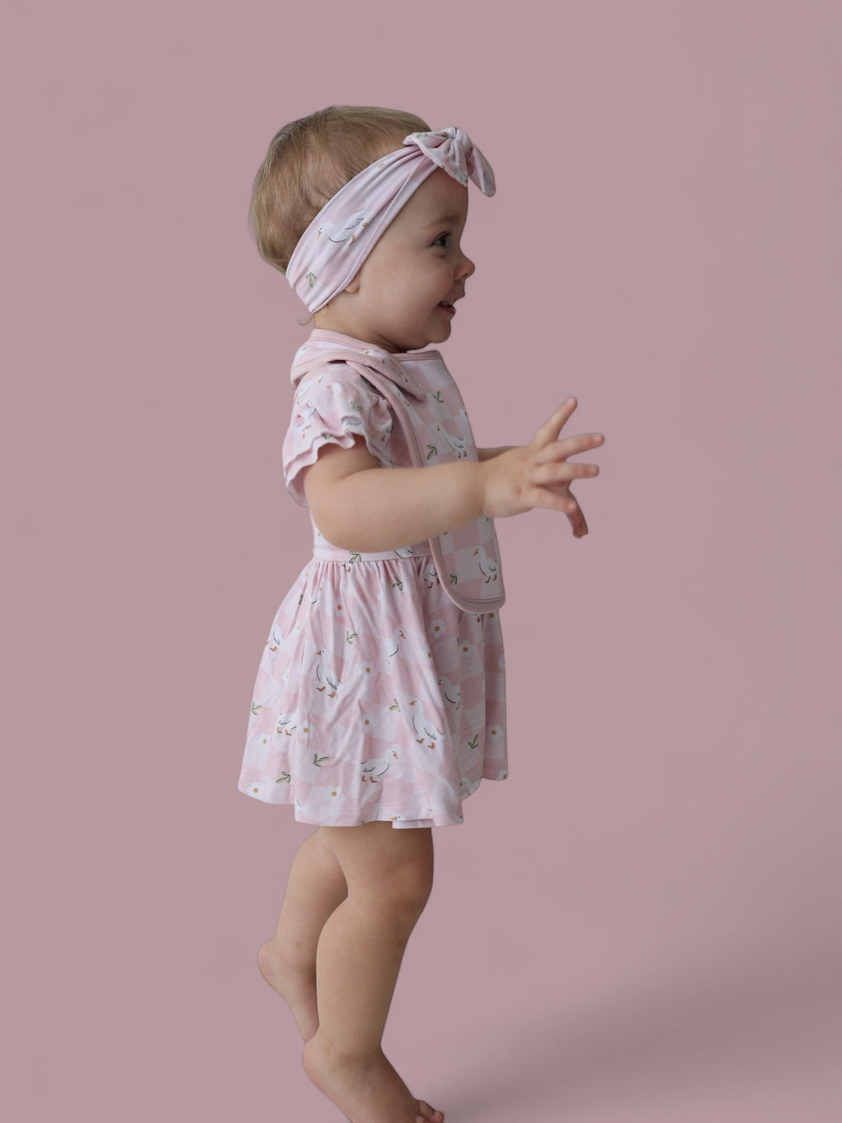 EXCLUSIVE DUCKS AND DAISIES DREAM CAP SLEEVE BODYSUIT DRESS from DREAM BIG LITTLE CO