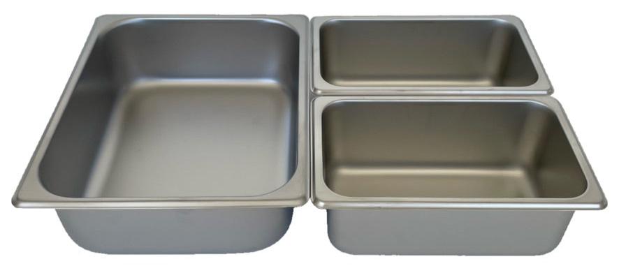 REVO MIX Pan Set | Stainless Steel 4" deep | One 1/2 Size and Two 1/4 size food pans From REVO COOLERS, LLC