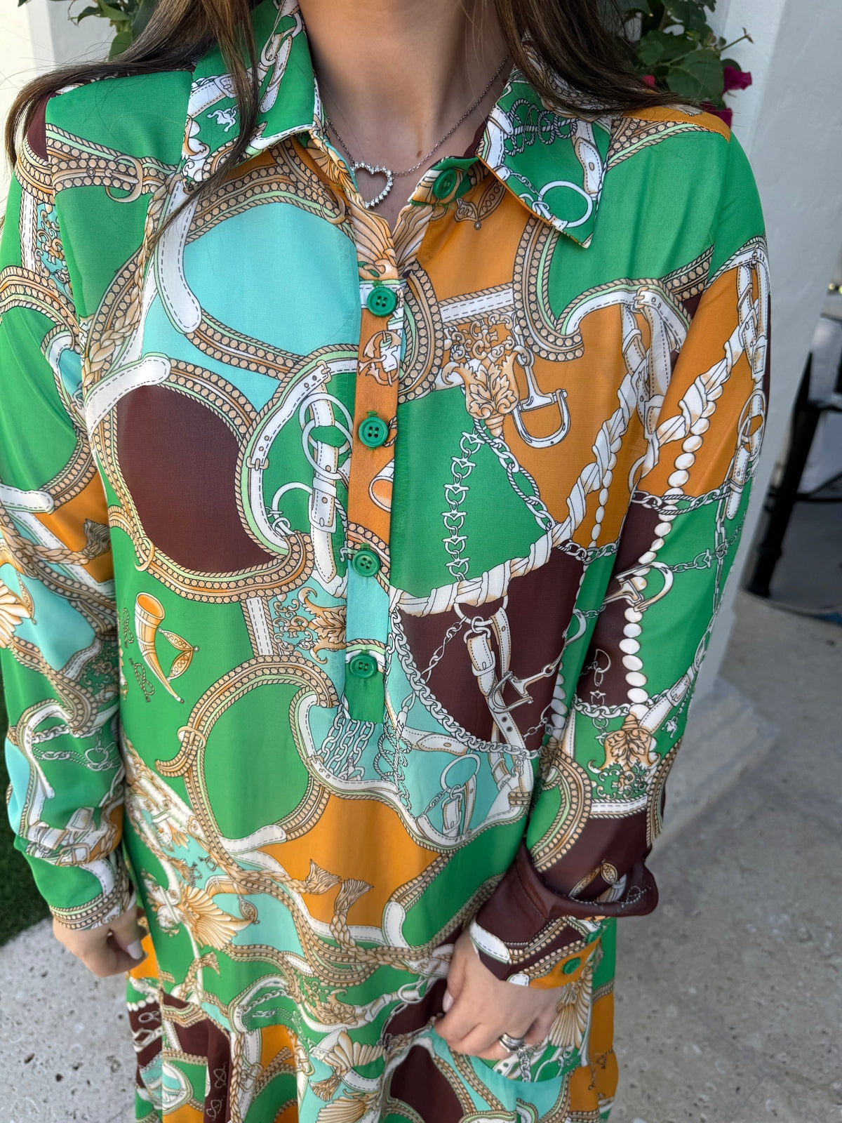 Multi Chain Dress From Drama NYC Plus
