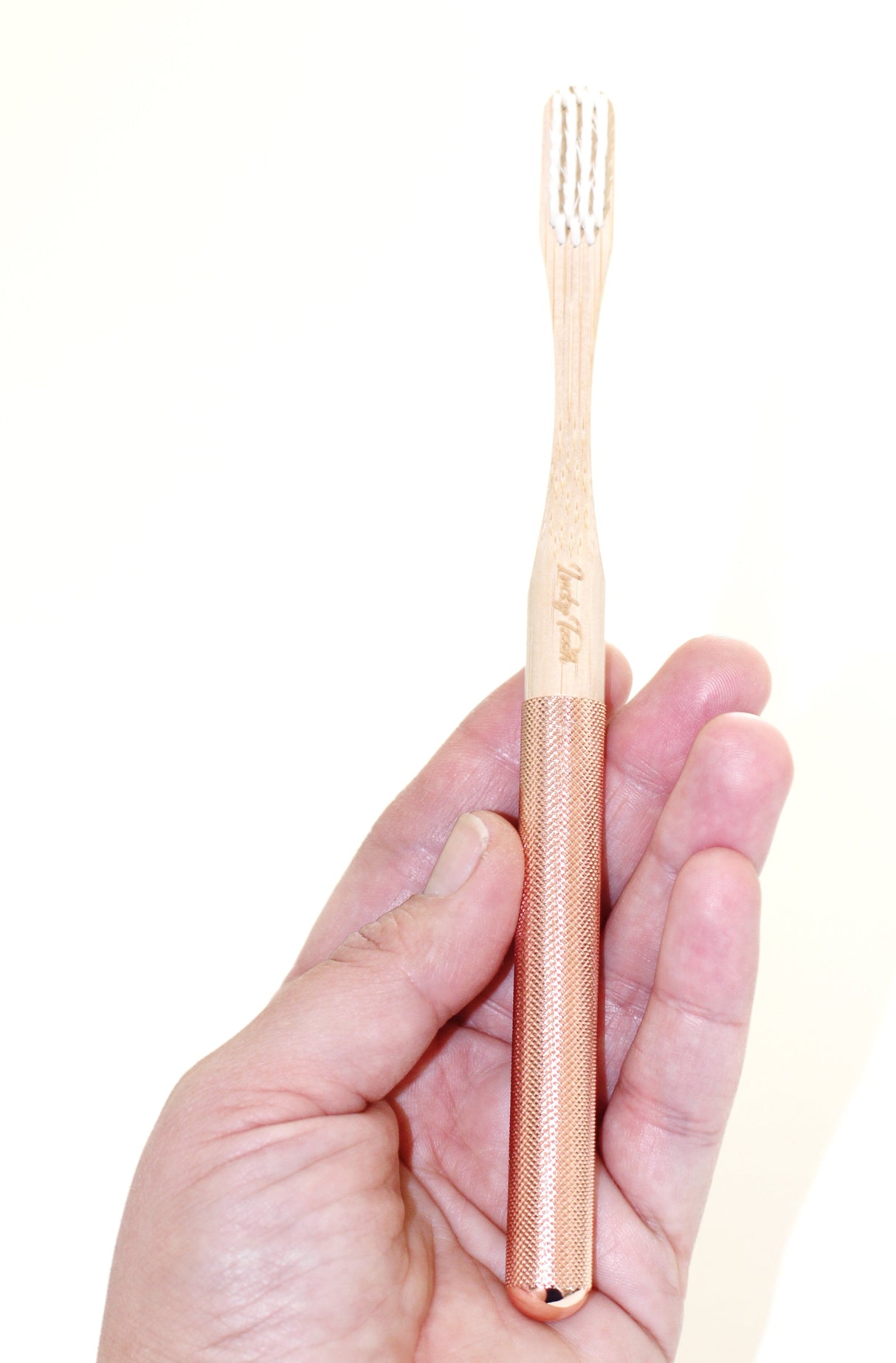 Replaceable Bamboo Toothbrush Copper Handle - Soft White Bristles from Lucky Teeth