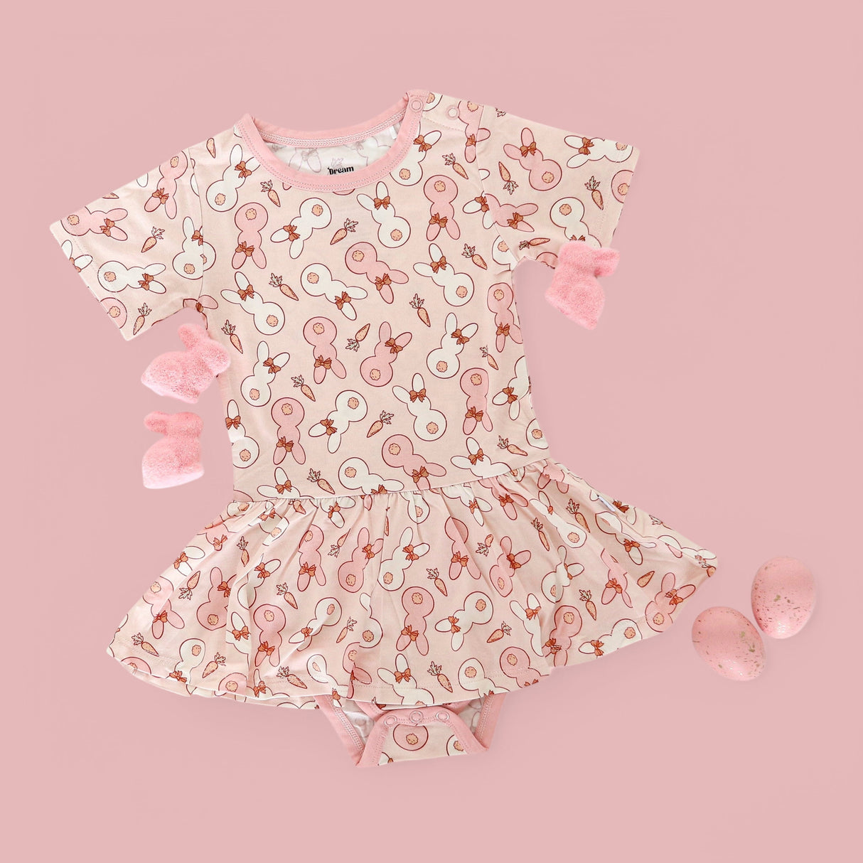 BUNNIES AND BOWS DREAM BODYSUIT DRESS from DREAM BIG LITTLE CO