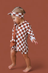 COPPER CHECKERS GIRL'S DREAM GOWN from DREAM BIG LITTLE CO