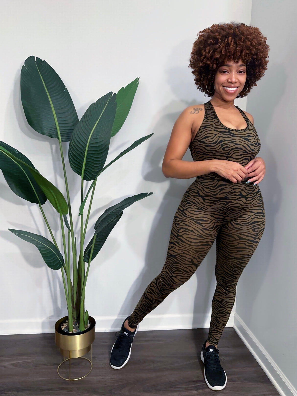 Madagascar Zebra Print Bawdysuit (Bodysuit) from Peach Perfect