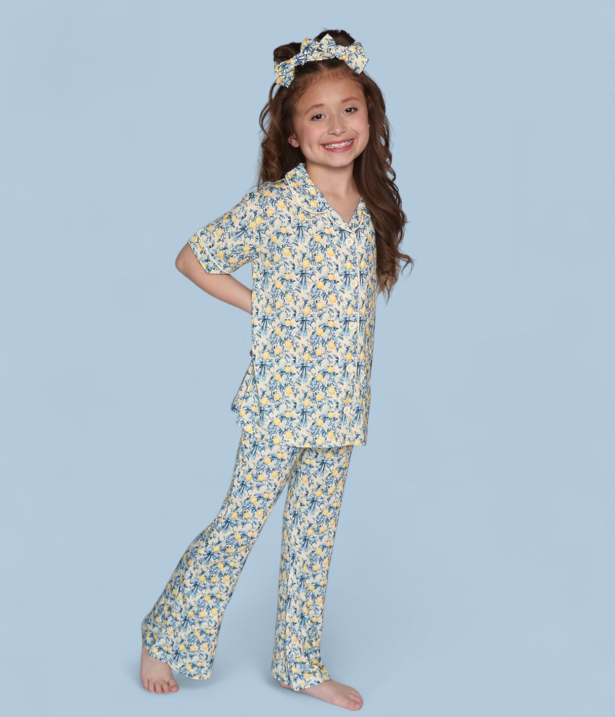 VINTAGE CITRUS TOILE DREAM GIRL'S FLARE SET from DREAM BIG LITTLE CO
