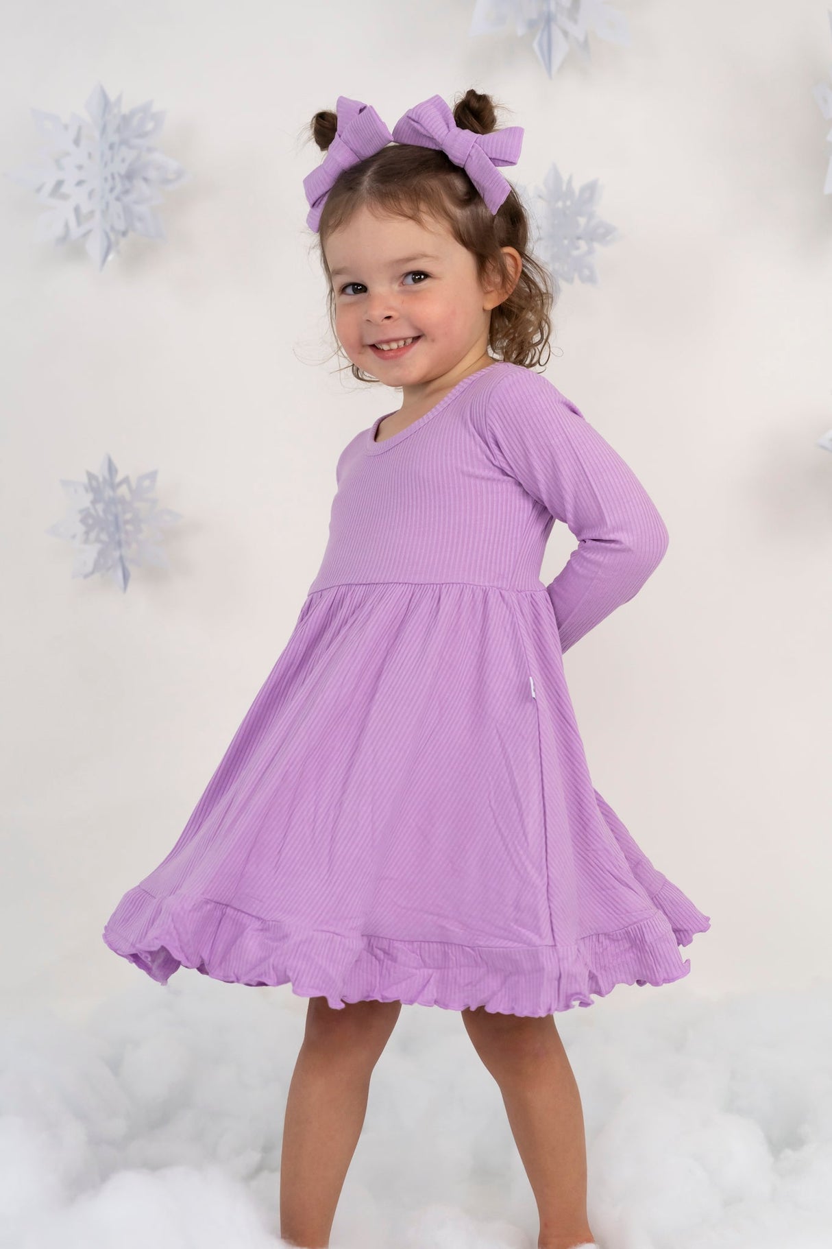 AMETHYST RIB DREAM RUFFLE DRESS from DREAM BIG LITTLE CO