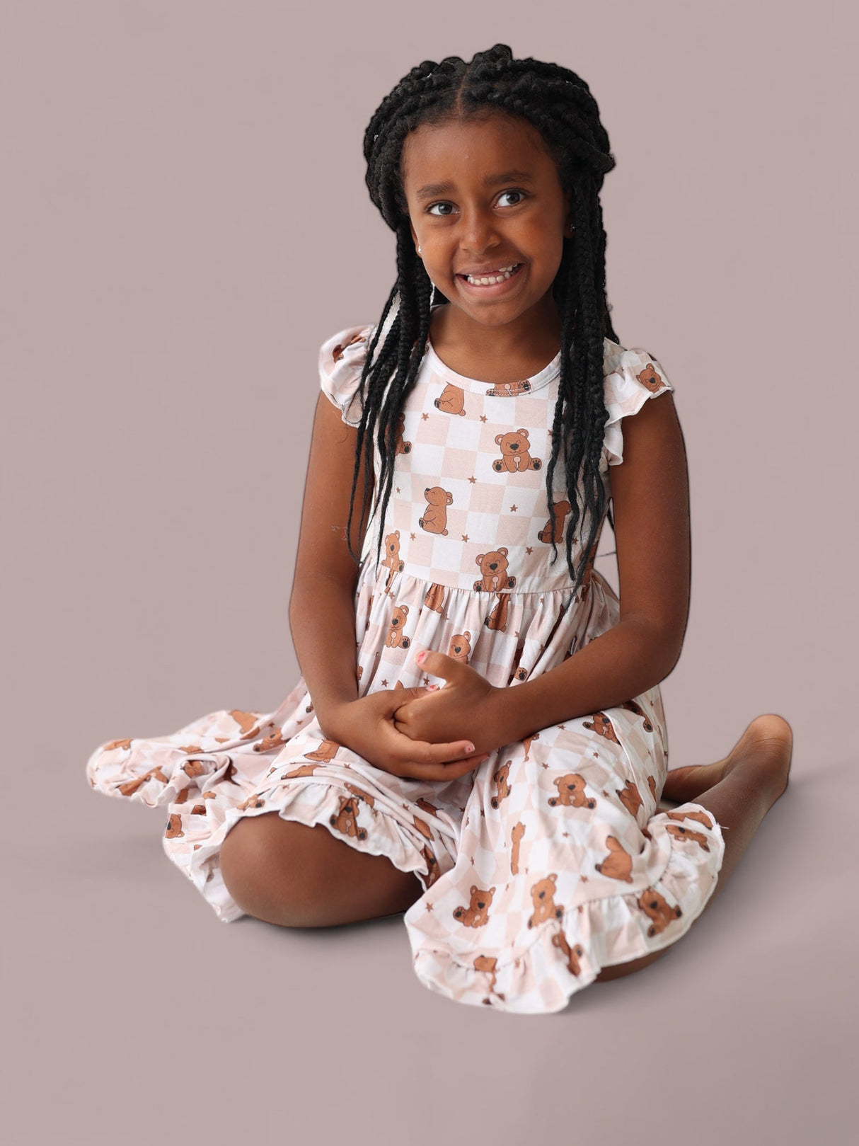 COZY BEAR DREAM RUFFLE DRESS from DREAM BIG LITTLE CO